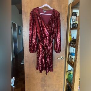 Kate & Mallory Deep Red sequin dress